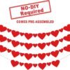 KatchOn, Red Felt Heart Garland  - Pack of 40