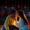 LOLStar, Connectable Red Heart-Shaped 138 LEDs 12 Hearts String Lights
