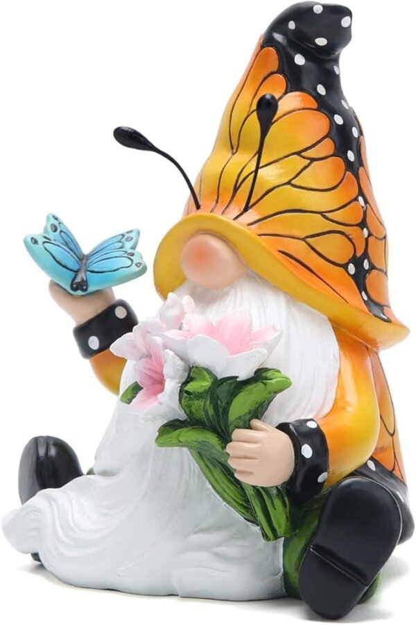 Hodao  6“H Irish Dwarf Elf Butterfly decor figurines