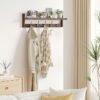 Wall Hooks with Shelf 28.9 Inch Length Entryway Wall Hanging Shelf Wood