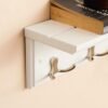SONGMICS Coat Rack with Shelf, Wall-Mounted Coat Rack, with 4 Metal Dual Hooks for Coats, Bags, for Entryway