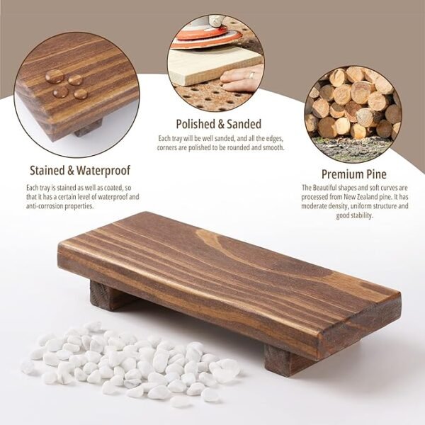 GRID FORTE Wood Pedestal Soap Stand, Farmhouse Wood Riser, Soap Dish Holder
