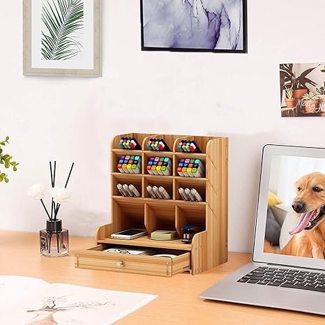 Marbrasse  Multi-Functional DIY Pen Holder (B11-Cherry Color)