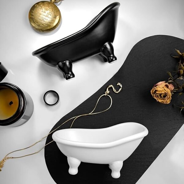 dodococa 1piece 5.6" Black Ceramic Mini Bathtub Soap