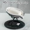 Dobbyby Leaf-Shaped Soap Dish – Premium Ceramic Soap Bar Holder with Self-Drainage System