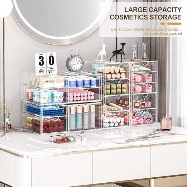 Caktraie Makeup Organizer With 16 Drawers, 4 Pcs