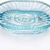 MDLUU   Glass Soap Dish, Embossed Bar Soap Holder, Decorative Soap Saver Tray