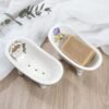 dodococa 1 Piece 5.6" Ceramic Mini Clawfoot Slipper Bathtub