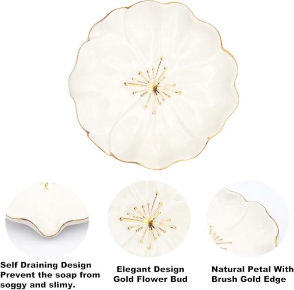 Polyroyal Elegant Bathroom Soap Dish, Inspired by Nature Hibiscus Flower