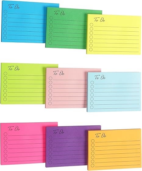Eastern Wolf 9 Pads to Do Lined Sticky Notes 3x4 Inch
