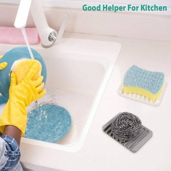 EOYCPM 3PCS Self Draining Soap Holder, Premium Silicone Soap Dish