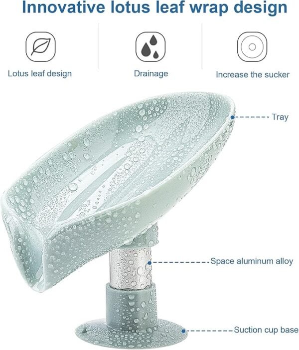 LBshmao-D 2 Pack Soap Holder Leaf-Shape Self Draining Soap Dish Holder