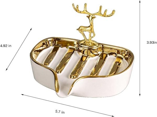 Virvia Soap Dish, Virvia Luxurious Ceramic Soap Dish Self Draining Soap Holder Tray