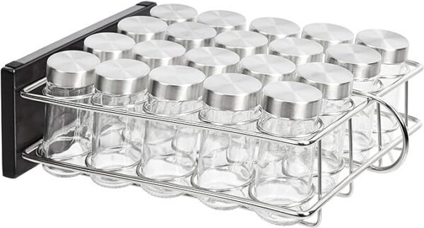 Spice Rack, 20 Glass Jar Spice Organizers and Storage