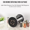 EBIZ&TECH 20-Jar Stainless Steel Rotating Spice Rack with Non-Slip Base