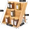 Oh So Kitch Bamboo Spice Rack Organizer For Kitchen Countertop & Drawer