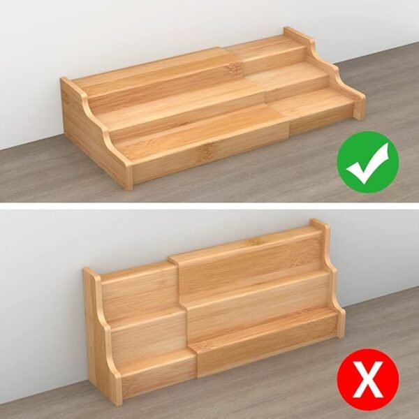 Zri Bamboo Spice Rack Kitchen Cabinet Organizer- 3 Tier