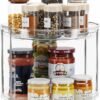 LAMU 2 Tier Lazy Susan Turntable Organizer 9.25'' Rotating Spice Rack