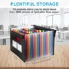 Sooez 24 Pockets Expanding File Folder with Blank Labels, Black