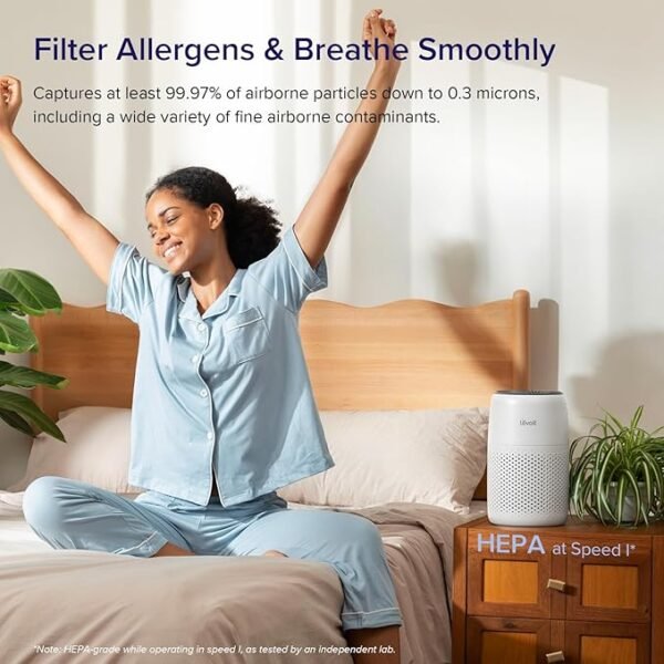 LEVOIT Air Purifiers for Bedroom Home, 3-in-1 Filter Cleaner with Fragrance Sponge for Better Sleep
