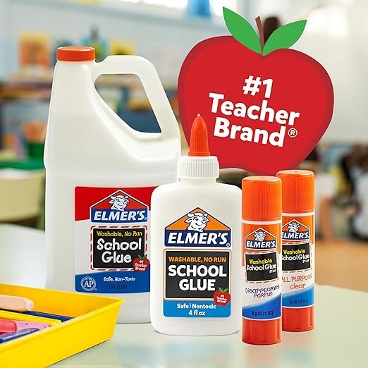 Elmers Liquid School Glue Washable, 4 Ounces Each, 12 Count