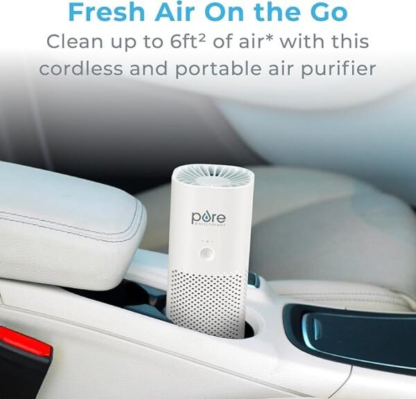 Pure Enrichment PureZone Mini Portable Air Purifier - Cordless True HEPA Filter Cleans Air & Eliminates 99.97%