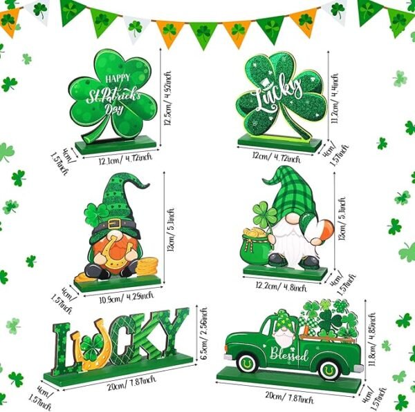 6 Pieces St. Patrick's Day Table Sign Decoration