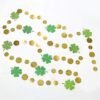 Green Garland Shamrock Clover Gold Circle Dots Streamers Glitter St Patricks Day