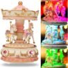 LOVE FOR YOU Gift Wrapped Music Box Carousel Horse Color Lights Unicorn Musical