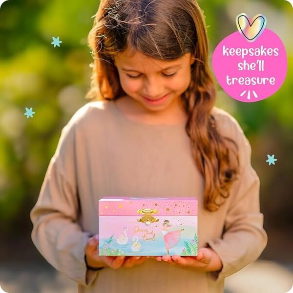 Giggle & Honey  Musical Ballerina Jewelry Box for Girls - Kids Music Box with Spinning Ballerina