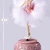 Singeek Ballerina Music Box Figurine Plays Swan Lake Tune, Musical Figure Hand-Painted Feather Skirt