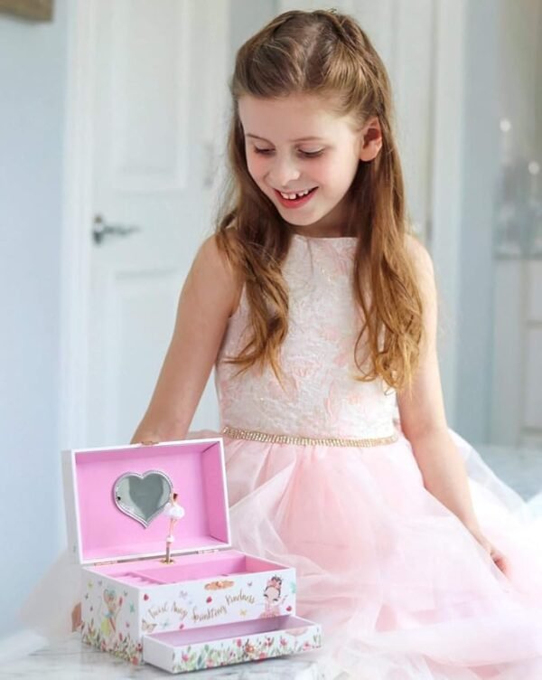 The Memory Building Company Music Box - Ballerina Jewelry Box for Girls and Boys w/Matching Necklace and Bracelet