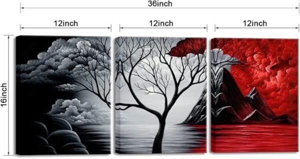 2 The Cloud Tree 3 Panels Modern Canvas Wall Art Prints Artwork