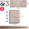 Modern Mountain and Sun Wall Sculptures - Set of 3