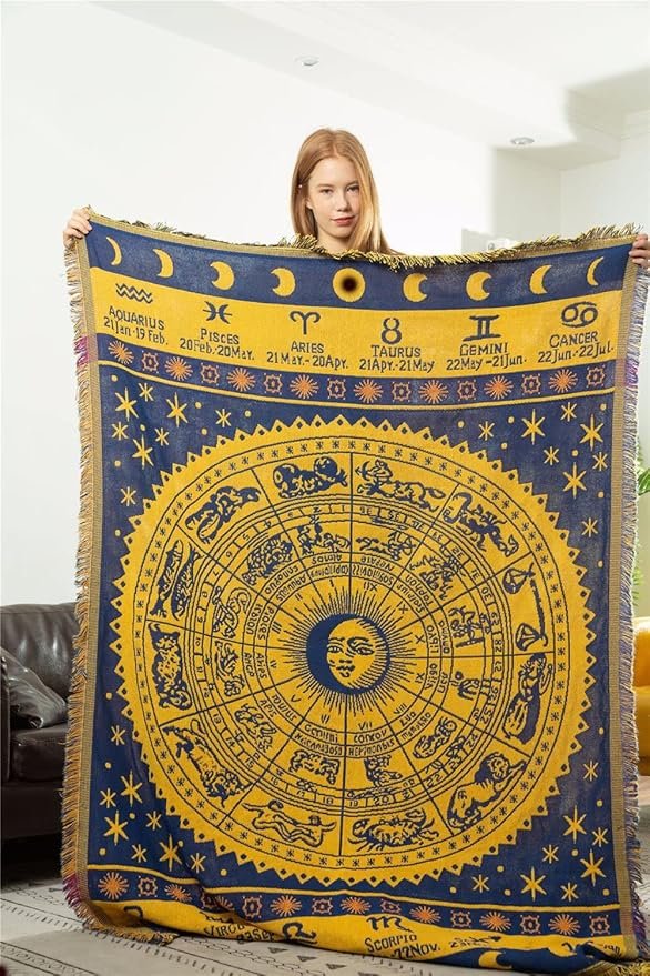 Boho Woven Throw Blanket Reversible Cotton Bohemian