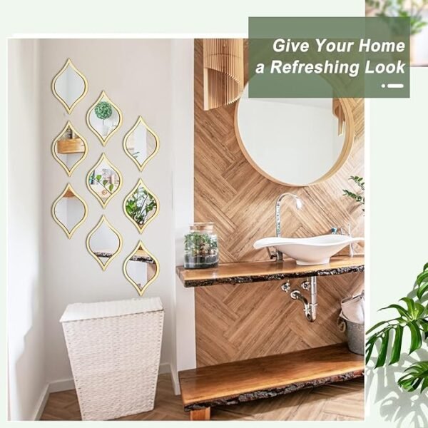 9Pcs Teardrop Mirror Wall Decor Acrylic Decorative Mirror