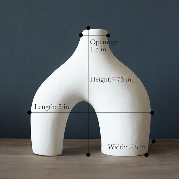 Donut Vase, Set of 2 - Minimalist Nordic, White Ceramic