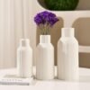 White Ceramic Vase Set of 3 - Minimalist Modern Home Decor