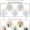 Embroidery Kit for Adult for Beginners, 5 Sets Black Cat and Flower Embroidery
