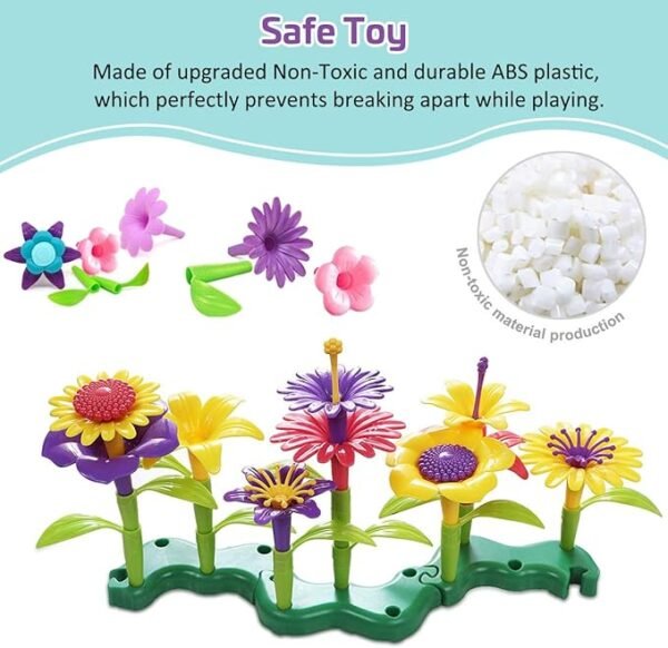 Gifts for 3-6 Year Old Girls Flower Garden Building Set 98 PCS Arts