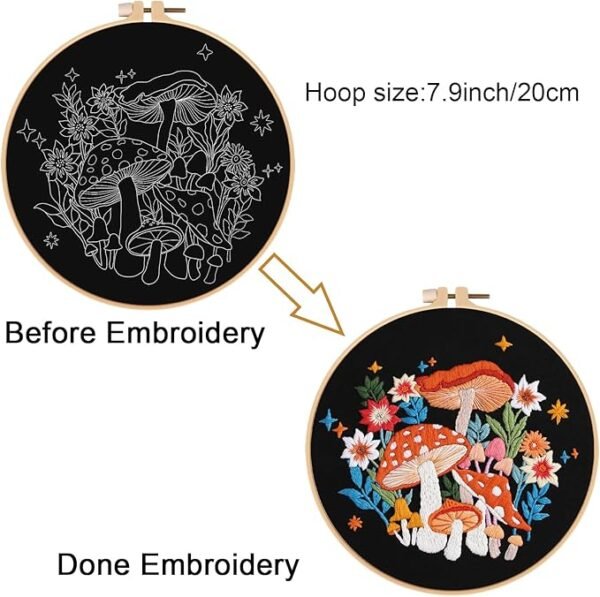 Maelys Mushroom Embroidery Kits for Beginners