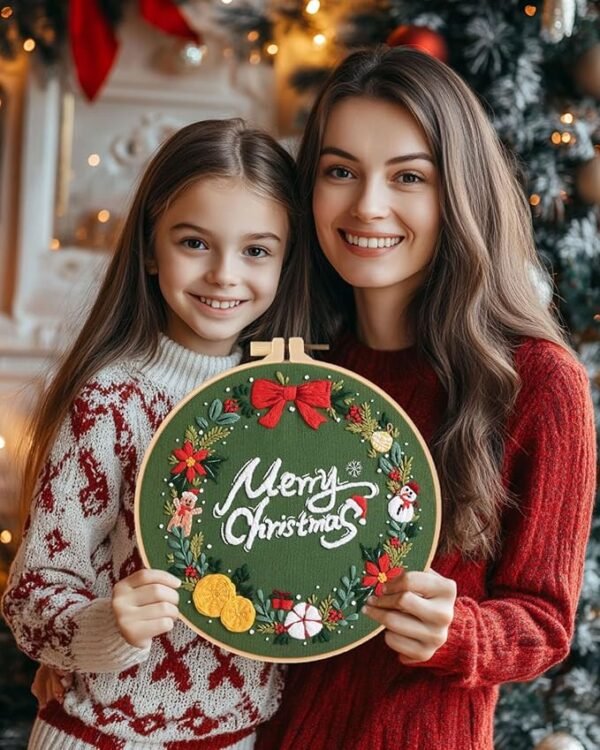 4 pcs Christmas Embroidery kit with Patterns Instructions Needlepoint