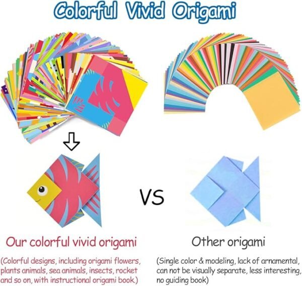3 Origami Kit for Kids Ages 5-8 8-12, with Guiding Book, 98 Sheets Paper with 47 Patterns