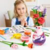 Drama Planet Flower Craft Kit for Kids, Make Your Own Flower Bouquet with Air Dry Clay