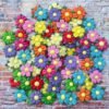 Handmade 100 Pcs Lovely Mulberry Paper Flowers 30x30mm