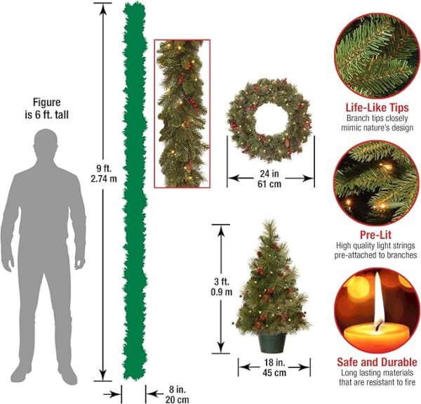 3 LED Lights Holiday Christmas 4-Piece Set