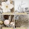 Artflower 18" Christmas Door Wreath with Magnolia Flowers Champagne Gold
