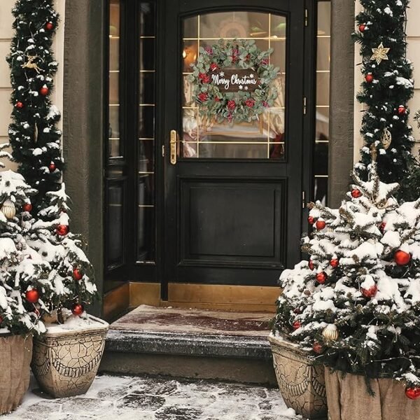 Sggvecsy 18 Inch Artificial Christmas Wreathfor Front Door