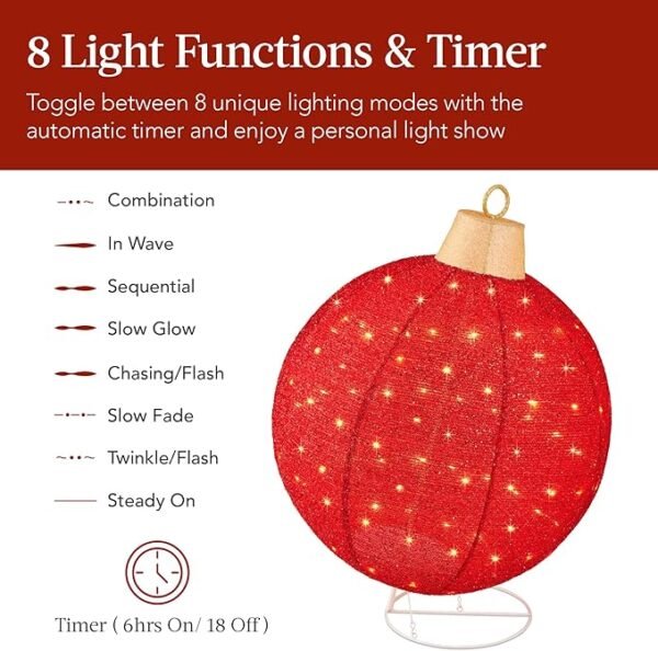 Best Choice Products 2pc Lighted Pop-Up Christmas Ornament Set 180 LED Lights
