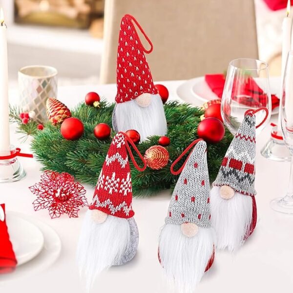D-FantiX Gnome Christmas Ornaments Set of 4